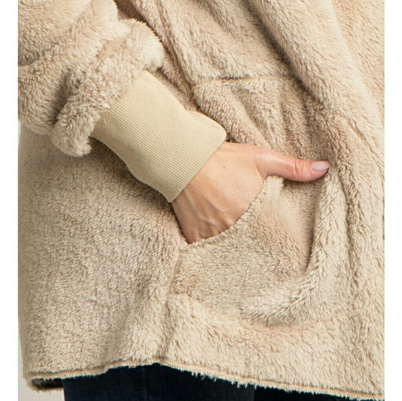 LAST 1!! Taupe Sherpa jacket - Picture 8 of 8